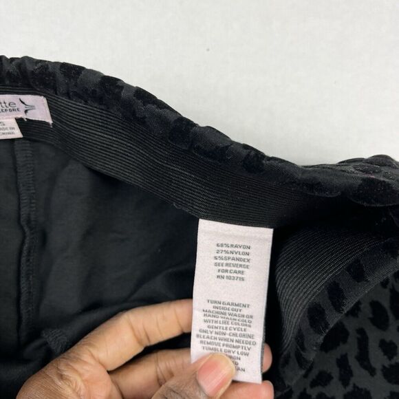 Nanette Lepore Textured Skinny Ankle Pants Black Leopard Print Pull On SMALL - Picture 9 of 12